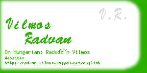 vilmos radvan business card